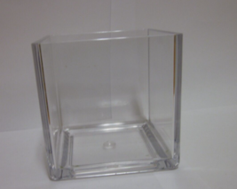 5&quot; clear square heavy plastic Planter  Plant Holder  - 5&quot; height - cube - £7.86 GBP