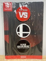 Nintendo Switch Super Smash Bros Ultimate Logo Pin Pack Metal Rare Promo 3 PACK - £11.83 GBP