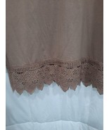 CW Classics Top Womens xl Brown Lace Knit Shirt Work Office Casual Peasa... - £11.31 GBP