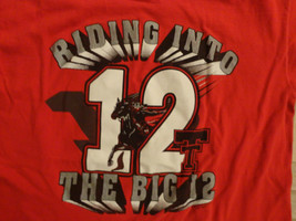 Red Texas Tech Riding Into The Big 12 T Shirt Adult L Nice Free Us Shipping - £19.26 GBP