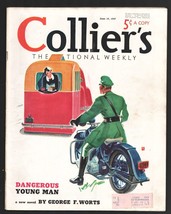 Collier&#39;s 6/19/1937-Motorcycle cover art by Howard Butter-Gluyas Williams-Geo... - £78.79 GBP