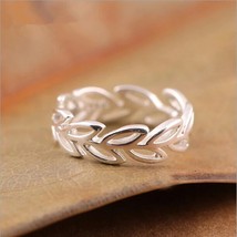  925 Sterling Silver Jewelry Popular Simple Hollow Leaves Branch Exquisite Ring - £8.78 GBP