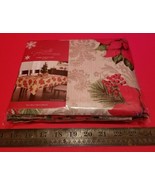 Jaclyn Smith Fabric Tablecloth 60 x 102 Poinsettia Christmas Holiday Hom... - $16.14