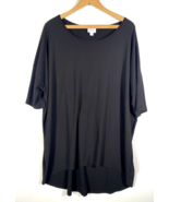 Lularoe Tunic Top Size 2X Irma Solid Black Stretch Slinky Knit Capsule W... - $49.72