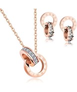 Set gioielli rotondi cristallini da donna azuria placcati in oro rosa 18... - $451.12 CAD