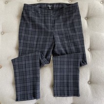 Talbots Wool Blend Ankle Pants Black Grey Plaid 12 Petite - $522.28 MXN