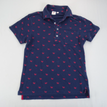 Michael Bastian X Uniqlo Men&#39;s Size Small Blue Cotton Print Short Sleeve Polo - £14.17 GBP