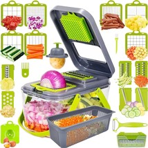 Vegetable Chopper Upgraded 22 in 1 Mandoline Vegetable Slicer Dicer with... - £40.54 GBP