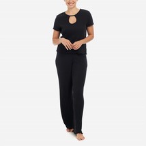 Skin ravena pima cotton rib lounge set in Black - £82.52 GBP