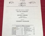 No No Nanette - Tea For Two Sheet Music English Spanish 1947 VTG Musical... - $7.43