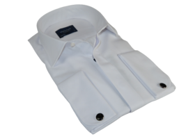 Men Cotton Blend Slim Shirt Manschett Turkey Hidden Button 4004-05 White Formal - £47.18 GBP