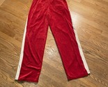 BABY NYC Pants Red Sz Large Velvet Velour Bootcut Drawstring - $14.80