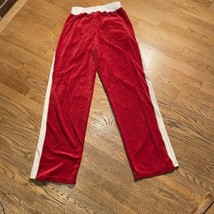 BABY NYC Pants Red Sz Large Velvet Velour Bootcut Drawstring - £10.63 GBP
