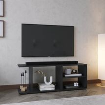 17.8" Black Entertainment Center w/ 4 Shelves &amp; Legs - $146.99