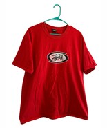 Vintage Y2K Stussy Spellout Tee Shirt XL Skate Surf Red Center Logo Hit - $115.63 CAD