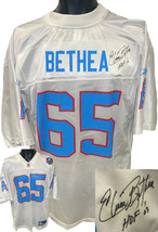 Elvin Bethea Signed Houston Oilers Reebok NFL Equipment Rep Jersey, HOF Logo 03  - £105.89 GBP