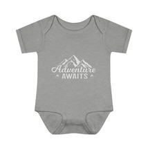 Infant Baby Rib Bodysuit Adventure Awaits Decal Print Design - £23.49 GBP
