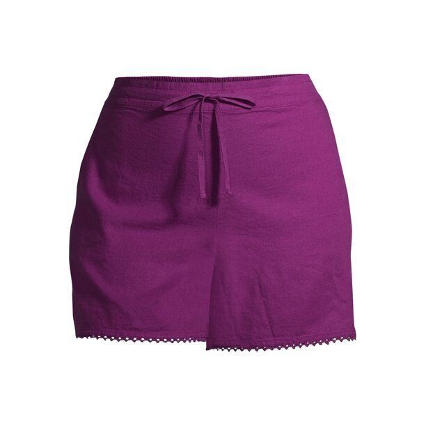 Primary image for Terra And Sky Women's Plus Size Ruffle Edge Shorts Purple Size 2X