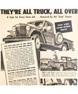 1947 Willys Overland Motors Jeep Trucks Advertisement Automobilia DWNN19 - $730.94 MXN