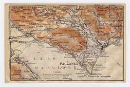 1913 Original Antique Map Of Vicinity Of Verbania Pallanza Verso Stresa / Italy - £16.86 GBP