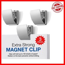 Extra Strong Magnetic Binder Clips Set of 3 - Stylish Silver Holders for... - $691.71 MXN