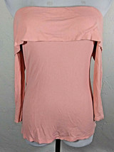 Belle and Sky Womens XS Top Pink Off Shoulder Three Fourth Sleeve Square... - £4.68 GBP