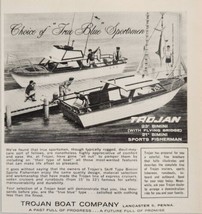 1961 Print Ad Trojan 23&#39; Bimini &amp; 21&#39; Sport Fisherman Lancaster,Pennsylv... - £11.28 GBP