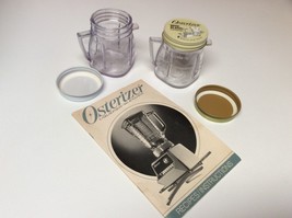 2 Osterizer Mini Blend Container Storage Jars, Lids, Instructions Booklet 1985 - £7.99 GBP