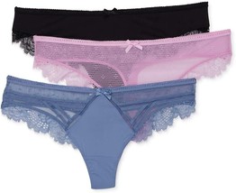 Secret Treasures Ladies Womens Dot Mesh Lace Thong Panties, 3-Pack 3XL/10 - £19.51 GBP