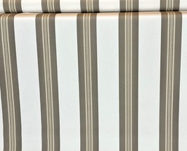 Sunbrella Shade Outdoor Fabric Taupe Tailored Bar Stripe 4945 47&quot; Wide By Yard - £9.89 GBP