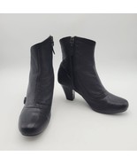 Clarks Women’s Ruby Glimmer Black Leather Ankle Boots Sz 8 1/2 Comfort  - $46.29 CAD