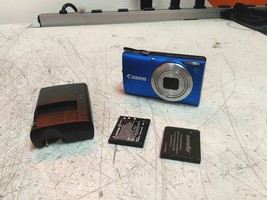 Power Tested Canon PowerShot A4000 IS HD 8x Zoom Blue Digital Camera AS-IS - £101.71 GBP