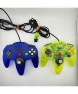 Nintendo 64 Controller Lot Of 2 Transparent Green Blue Aftermarket Toys ... - $75.21 CAD