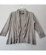 A Byer Women Cardigan Size M Gray Sweater Flowy Open Front Preppy 3/4 Sl... - £10.61 GBP