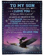 You Are Braver Stronger Love You Eagles Fly Custom Blanket Gift For Son From Dad - £45.56 GBP+