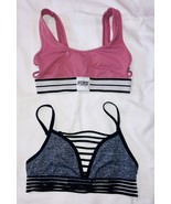 Victoria&#39;s Secret PINK  Sz XS Strappy Black, PINK Laced Sides Pinkish Se... - $21.88