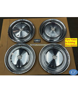 OEM 76 Cadillac Deville 15&quot; HUB CAPS WHEEL COVERS WITH CREST EMBLEM - SE... - $339.19 CAD