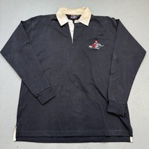 VTG Paris Victorian Bal Du Moulin Rouge Black Polo Rugby Shirt Men’s Sz ... - £17.60 GBP