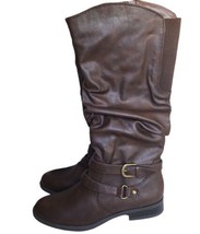 Jaclyn Smith Boots Women&#39;s 9M Shoes Erica Brown Slouch Side Zip NWT - £26.23 GBP