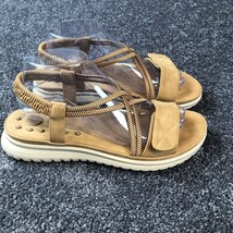 Women&#39;s Sandals Size 41 Beige Comfort Strappy Walking Shoes Slip On Adjustable - £17.98 GBP
