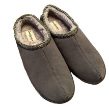 Dearfoams Shoes Mens 10 Casual Comfort Slip On Clog Slippers Gray Faux Suede - £21.79 GBP