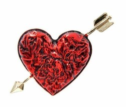 Vintage look Gold plated Celebrity Heart Brooch suit coat broach cake pin Z6 - £14.78 GBP