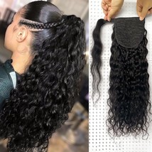 Natural Wave Ponytail Human Hair For Black Women Unprocessed Water Wavy Brazilia - $52.99