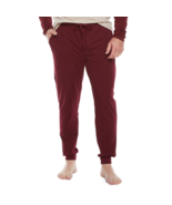 Stafford Men&#39;s Knit Pajama Lounge Jogger Pants LARGE Rich Burgundy Super... - £17.50 GBP