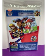 8 Invitations Envelopes Seals Save the Date Stickers Paw Patrol NEW Party - £7.83 GBP