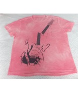 John Varvatos Star USA Men&#39;s Stone Wash Pink Broken Guitar Graphic T-Shi... - $52.69 CAD