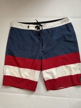 VANS Era Board Shorts Men&#39;s Size 34 Way Stretch Red White &amp; Blue Beach Surf - £15.69 GBP