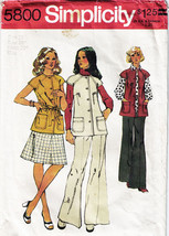Misses&#39; VEST, SKIRT &amp; PANTS Vintage 1973 Simplicity Pattern 5800 Size 16 - £9.43 GBP