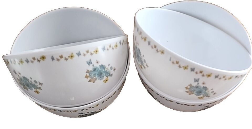 Four (4) ~GOLD COAST ~ Melamine ~ Multicolor Butterfly Floral ~ 2.75&quot; x ... - $22.44