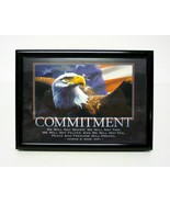 USA Eagle Commitment Framed Picture Vintage 5&quot;x7&quot; George Bush Freedom Qu... - £5.04 GBP